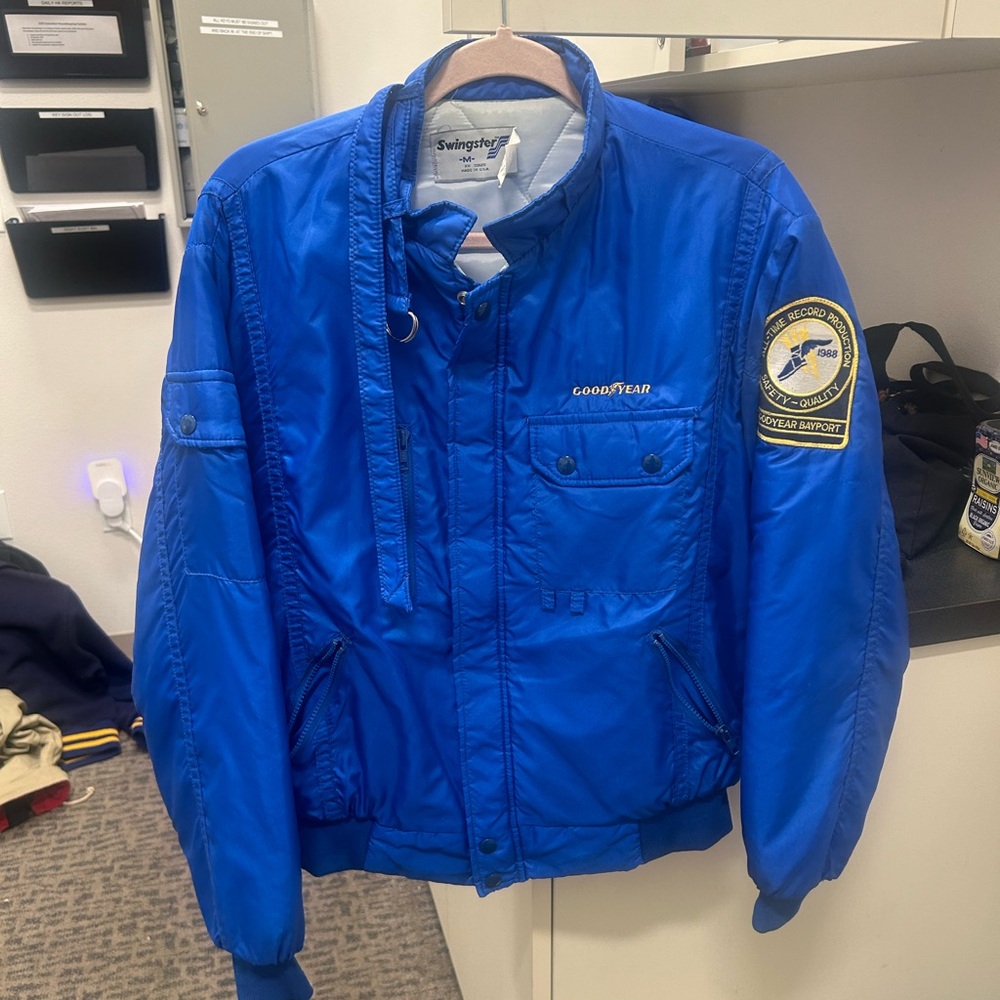 Goodyear Blue Men's Windbreaker Jacket | Men’s M